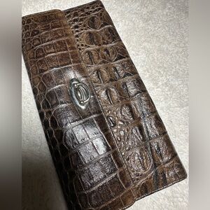 Veari Leather clutch - Dark Brown